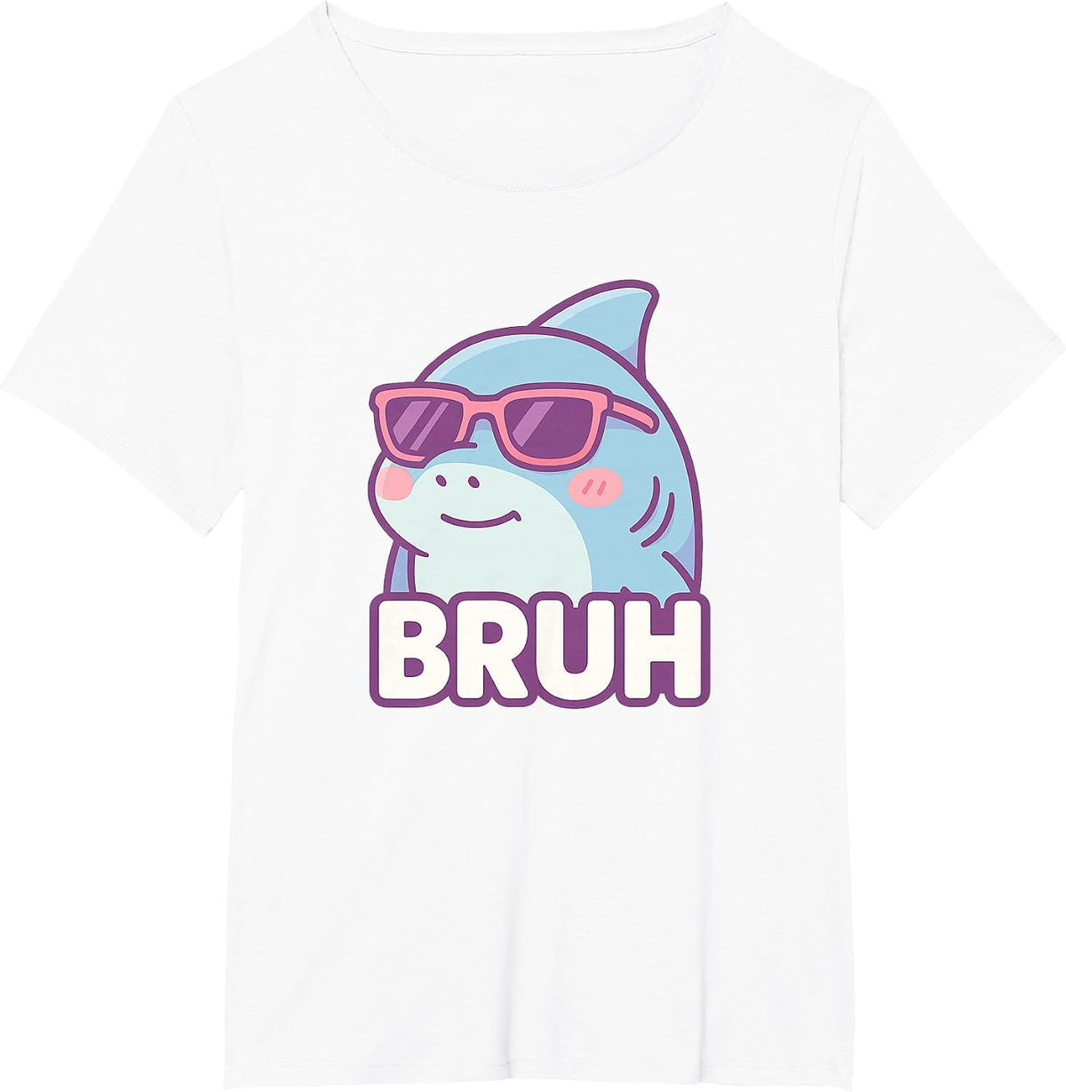 Funny Bruh Joke Bro Shark Lover Ocean Wildlife Humor T-Shirt - White