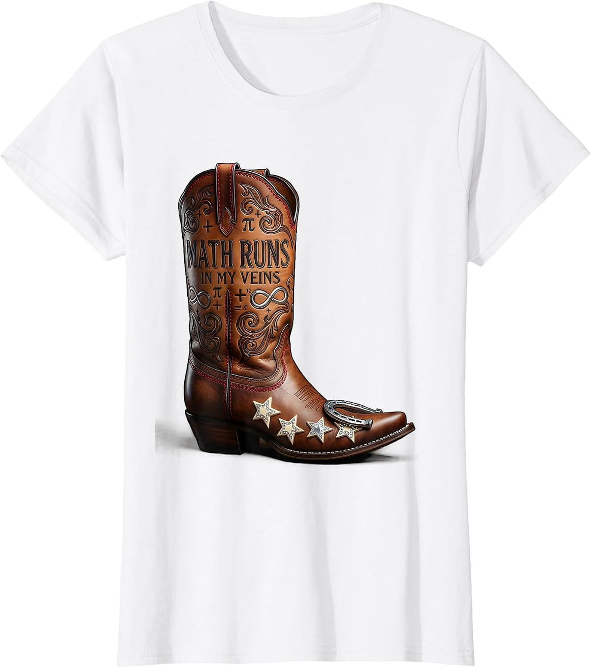 Math Runs In My Veins Math Teacher Design T-Shirt - White