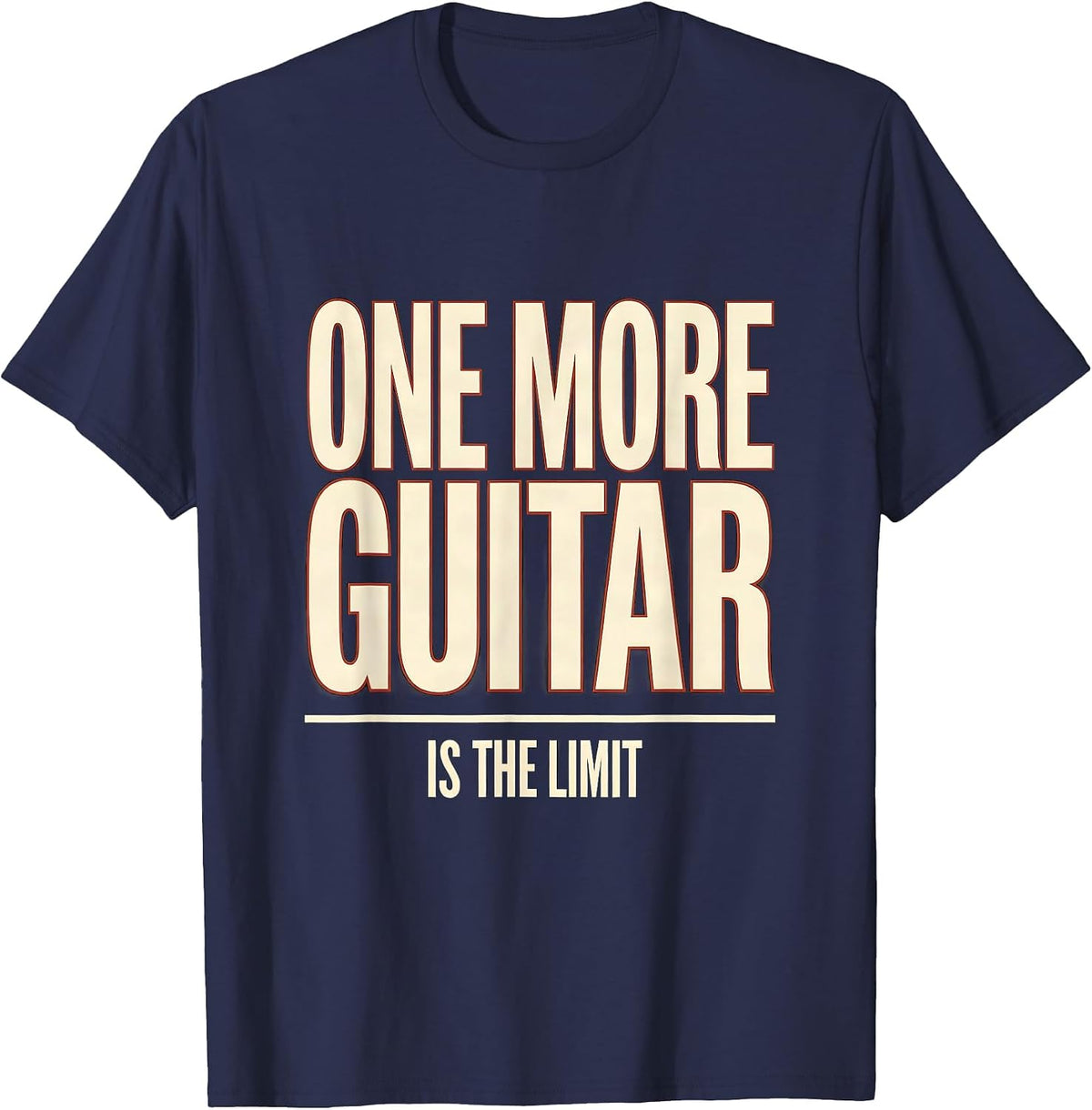 One More Guitar Is The Limit Funny Guitarist Rock Music Gift T-Shirt - Navy Blue