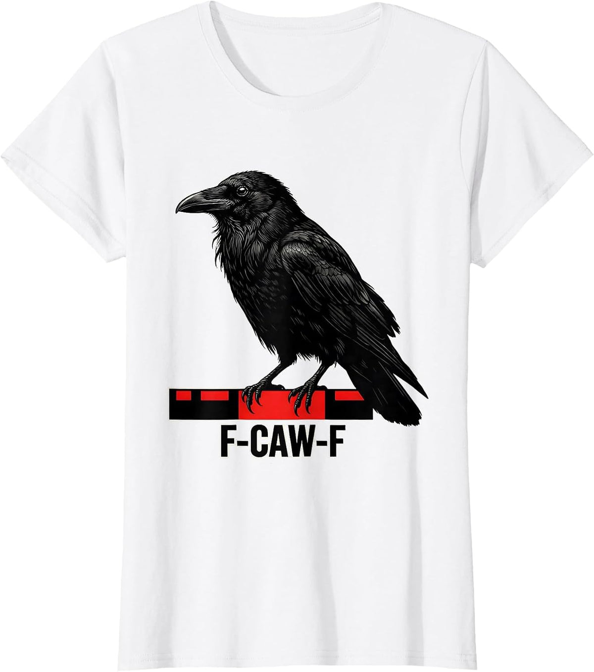F-CAW-F Crow Meme Raven Humor Bird Fan T-Shirt - White