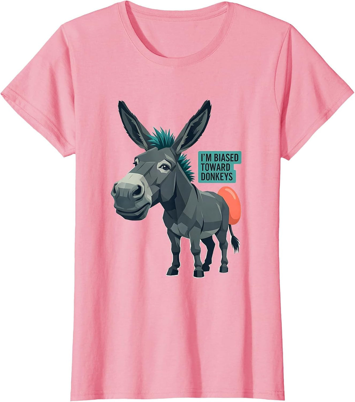 Women's I’m Biased Toward Donkeys Funny Donkey Lover Animal Humor T-Shirt - Pink