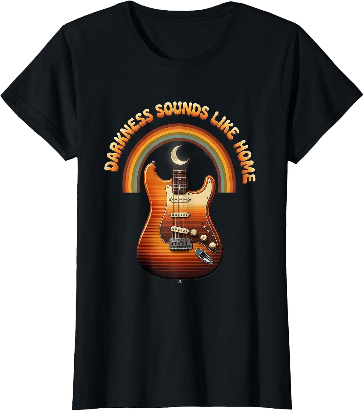 Darkness Sounds Like Home Metal Design T-Shirt - Black
