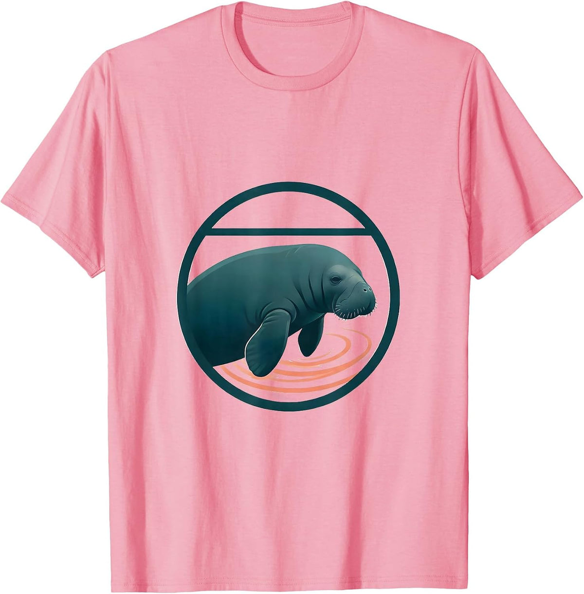 Men's Manatee Minimalist Wildlife Lover Gift T-Shirt - Pink