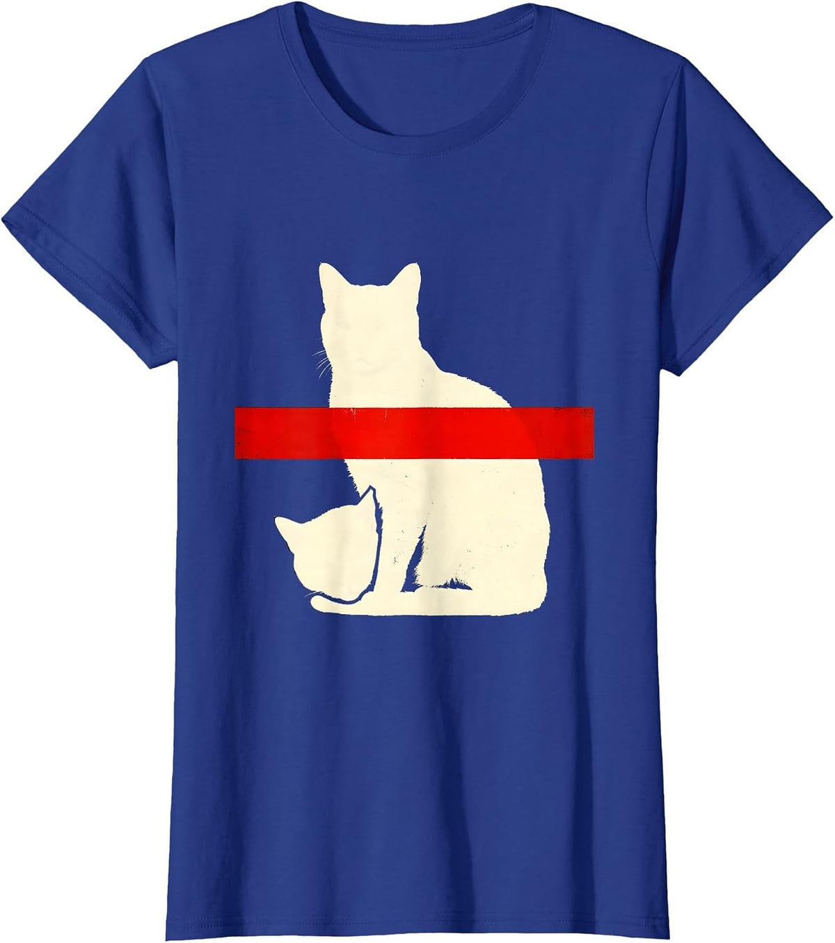 Women's Schrödinger Cat Stencil Quantum Physics Science Geek T-Shirt - Royal Blue