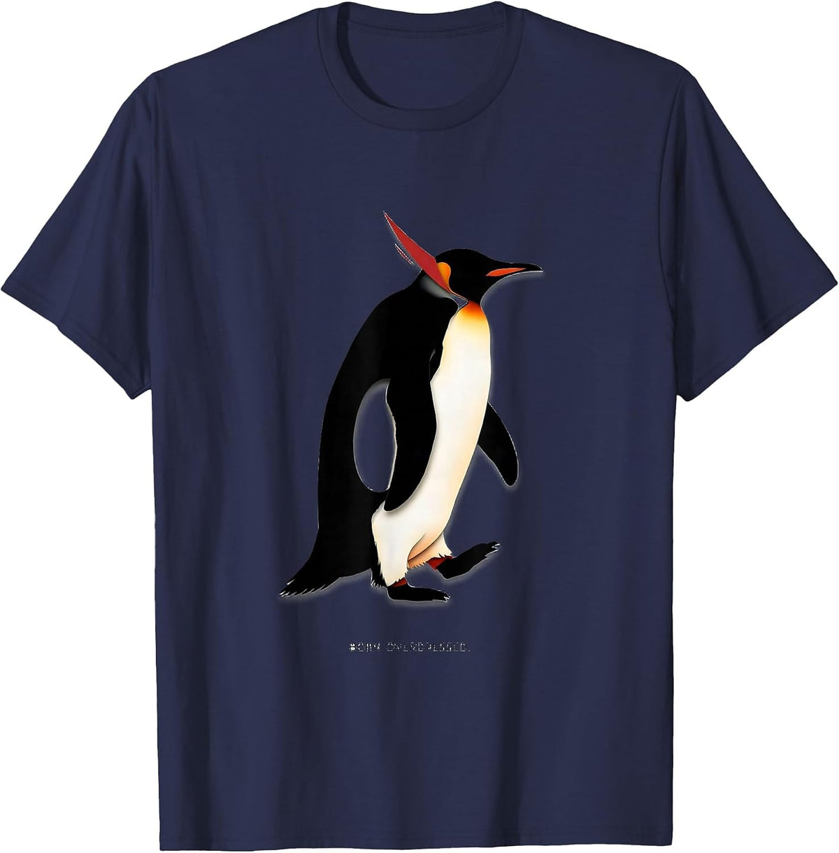 Born Overdressed Funny Penguin Lover Christmas Pajama Humor T-Shirt - Navy Blue