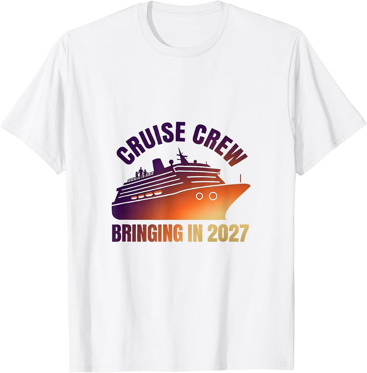 Cruise Crew Bringing In 2027 Family Matching New Year Party T-Shirt - White