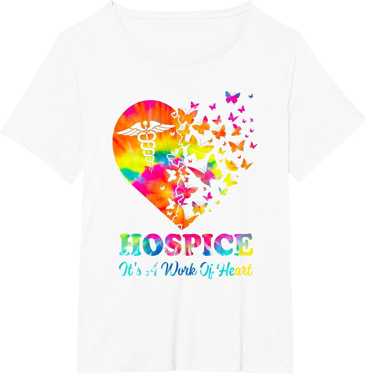Hospice It's A Work of Heart Hospice Nurse Nursing Scrubs T-Shirt - White