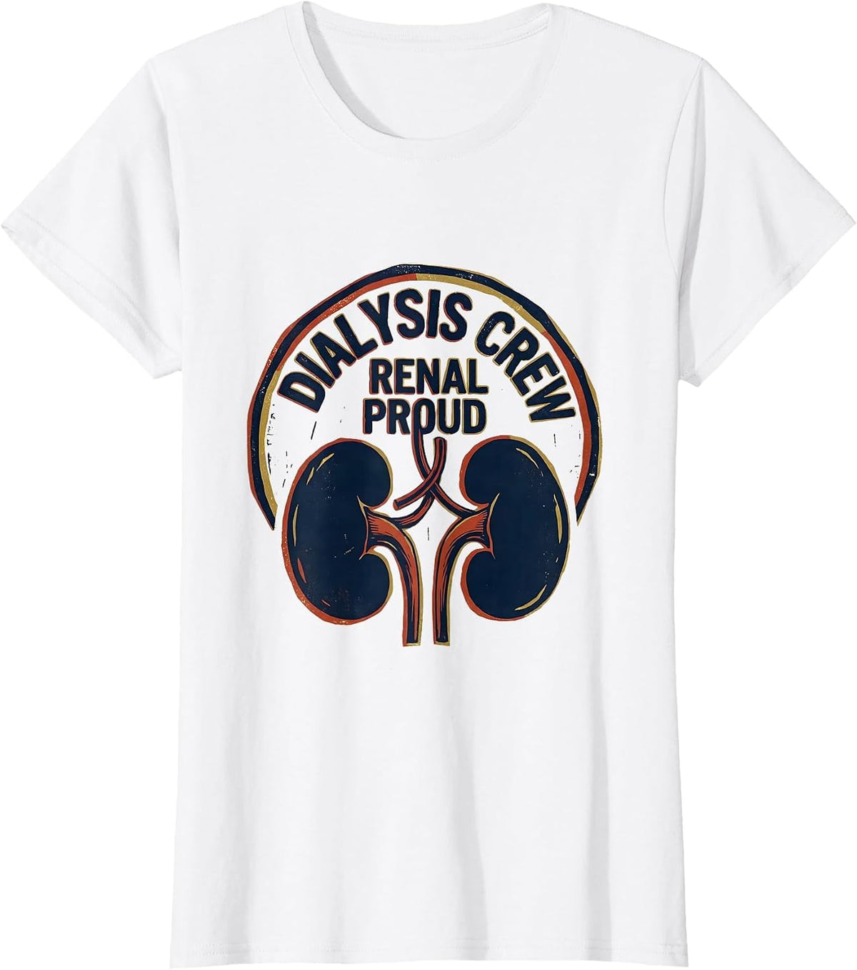 Dialysis Crew Renal Proud Vintage Nephrology Nurse Kidney T-Shirt - White