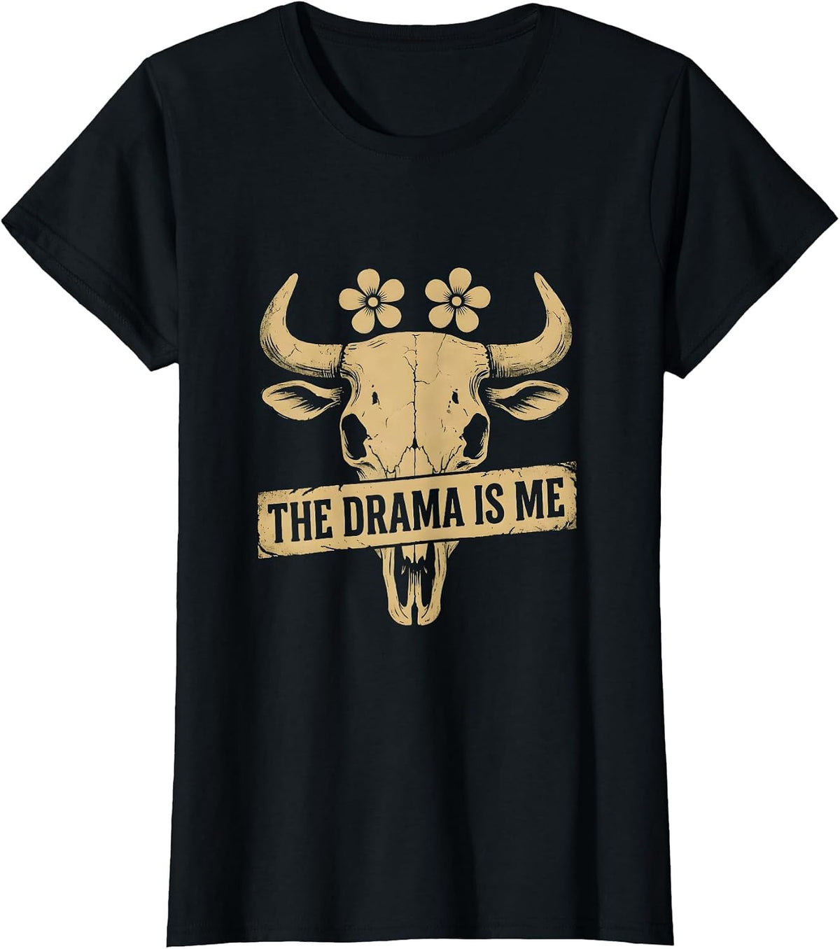 The Drama Is Me Bold Statement Design T-Shirt - Black