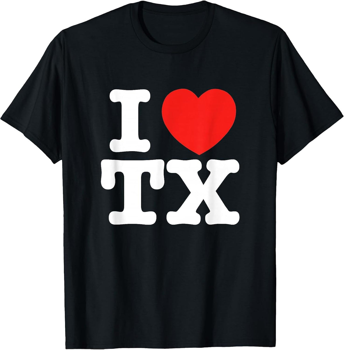 I Heart Texas (TX) Love T-Shirt - Black