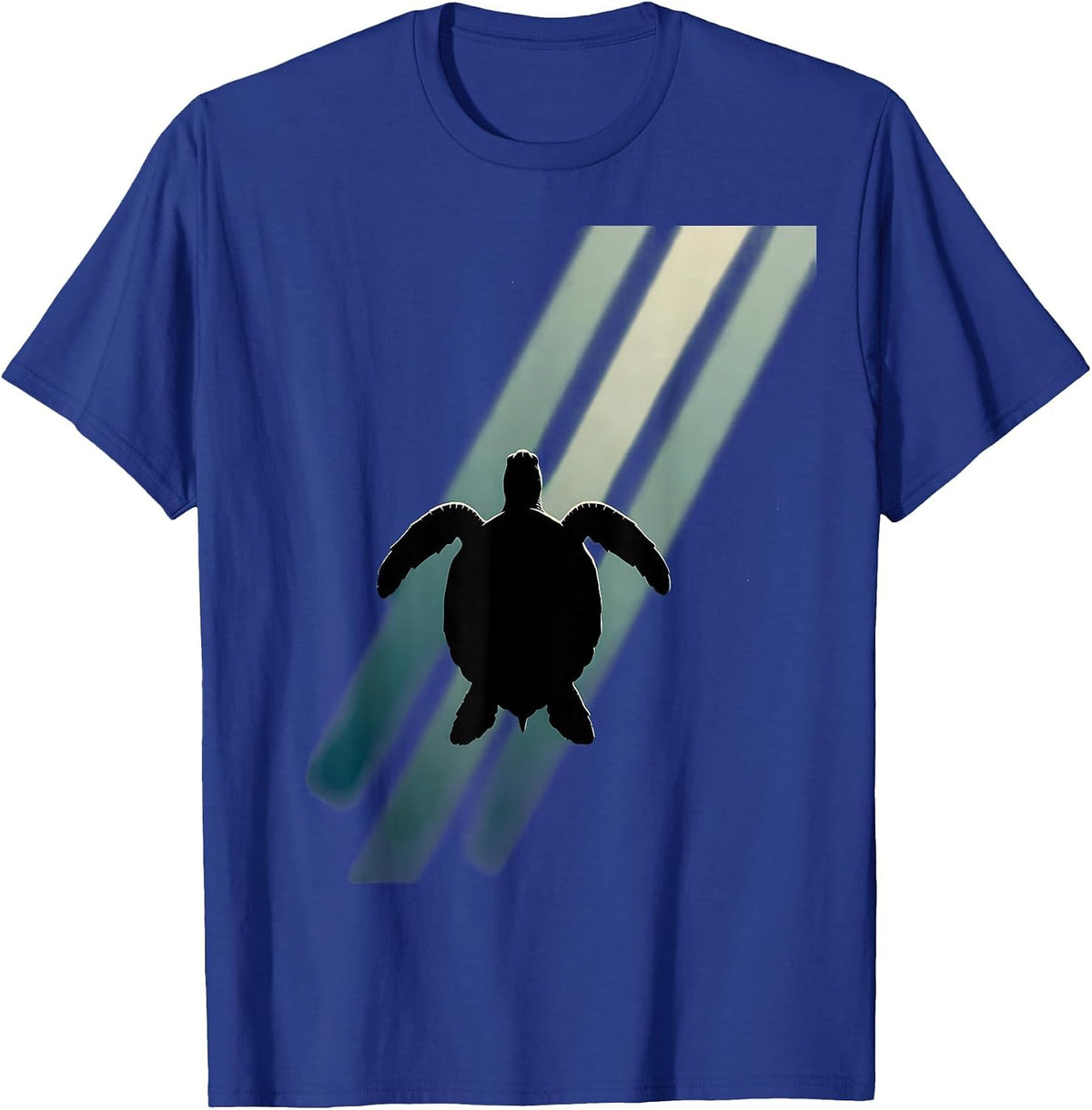 Men's Sea Turtle Ocean Rays Illustration T-Shirt - Royal Blue