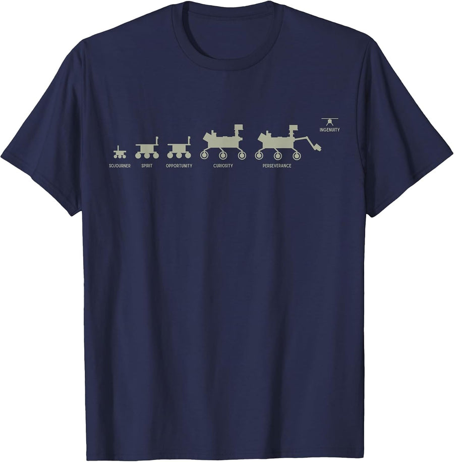 Mars 2020 - Space Travel Family Portrait T-Shirt - Navy Blue