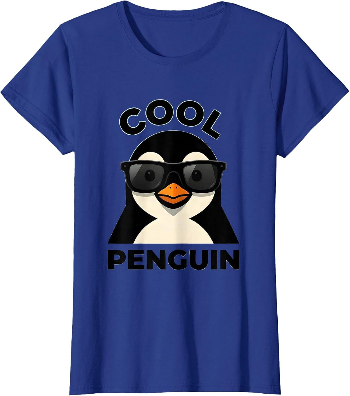 Women's Cool Penguin Mascot Logo Funny Animal Humor Novelty T-Shirt - Royal Blue