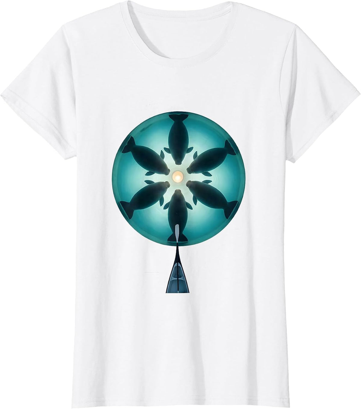 Manatee Pool Minimalist Wildlife Lover Gift T-Shirt - White