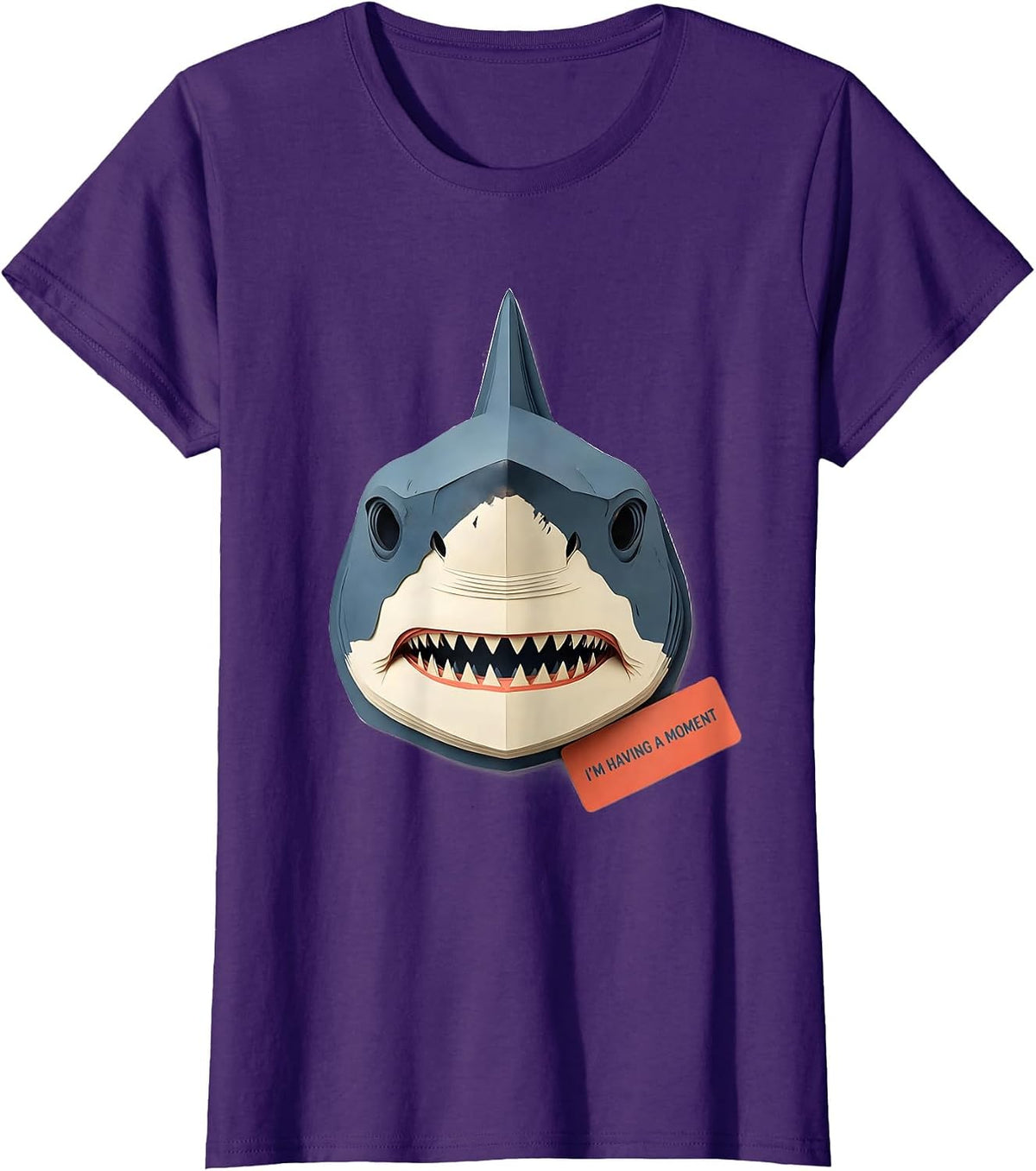 I'm Having A Moment Funny Shark Lover Ocean Animal Humor T-Shirt - Purple