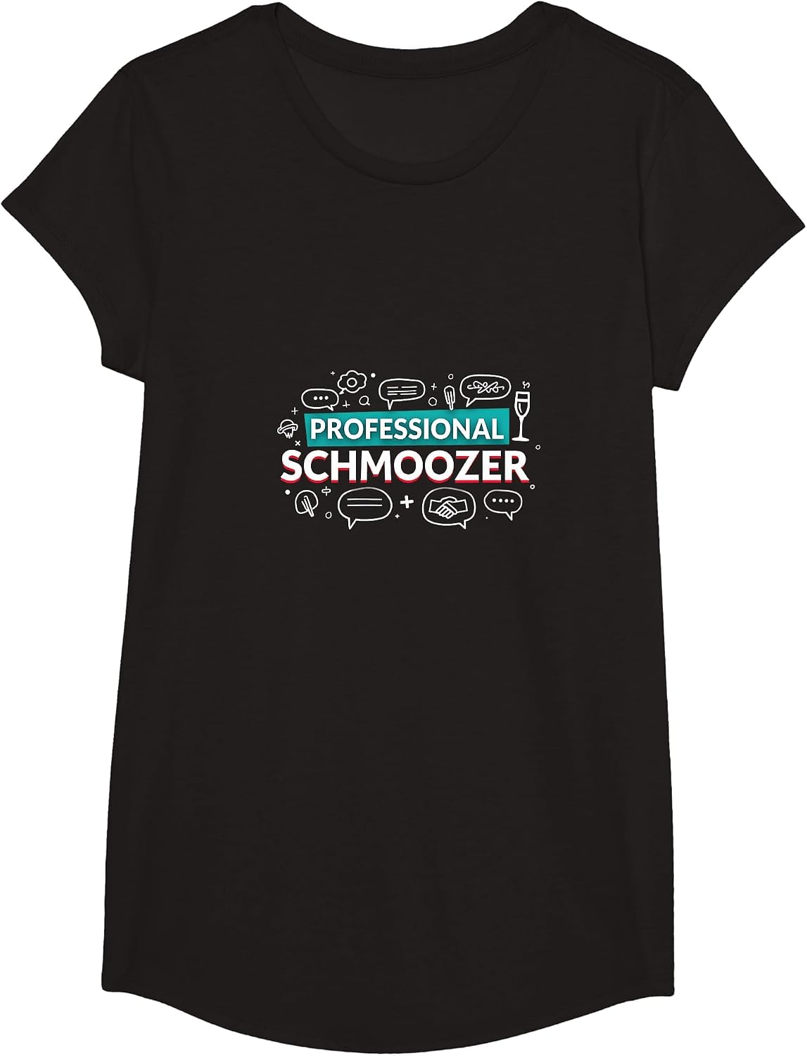 Mademark Cows & Highland Cattle T-Shirt - Girls Black-professional Schmoozer: Rizz Master & Networker