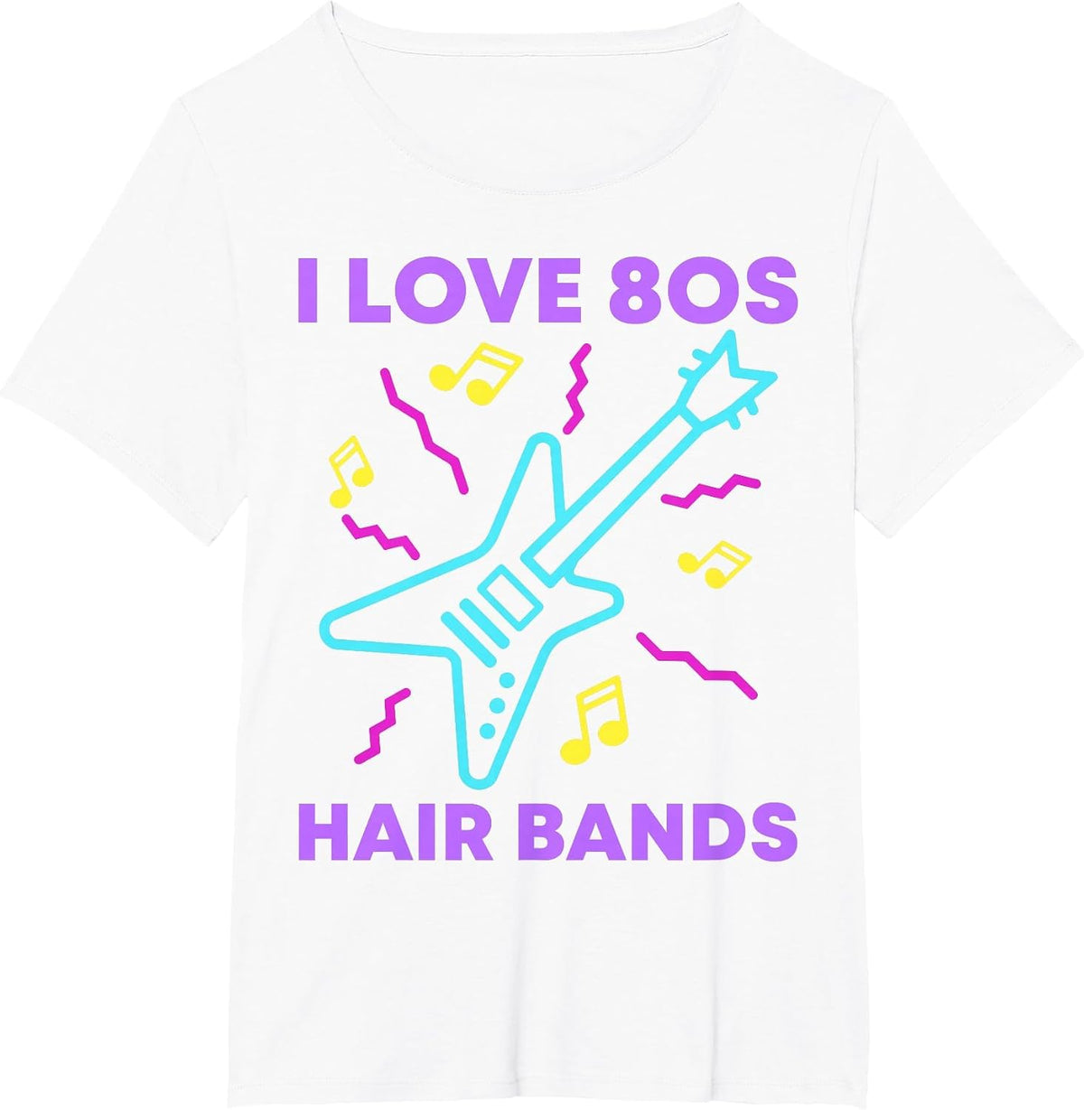 I Love 80s Hair Bands Shirt Funny Rock Band Heavy Metal Fan T-Shirt - White