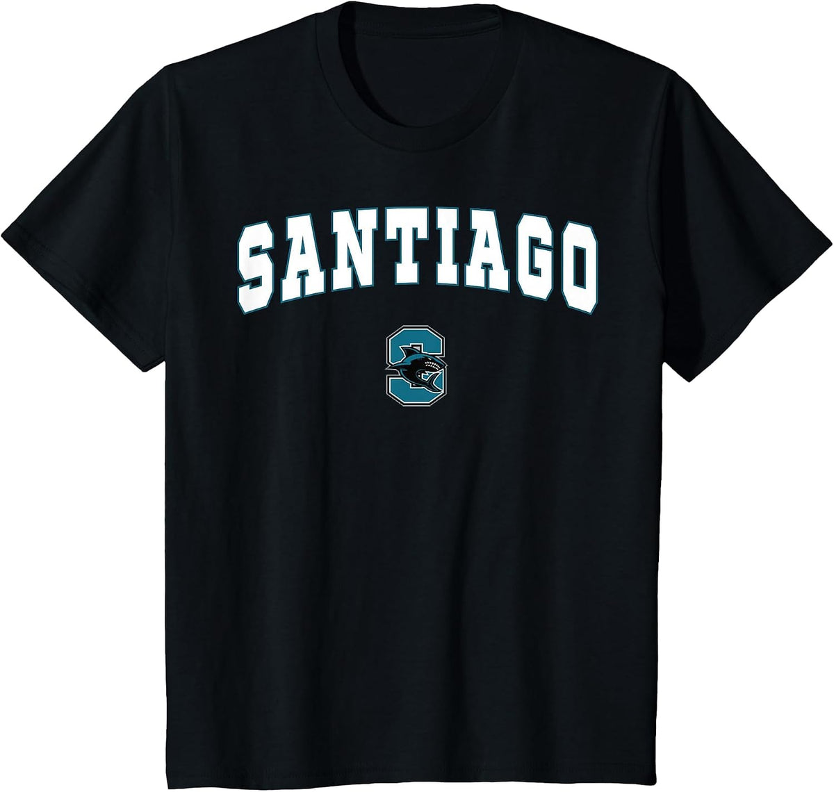 Santiago High School Sharks T-Shirt C2 T-Shirt - Black