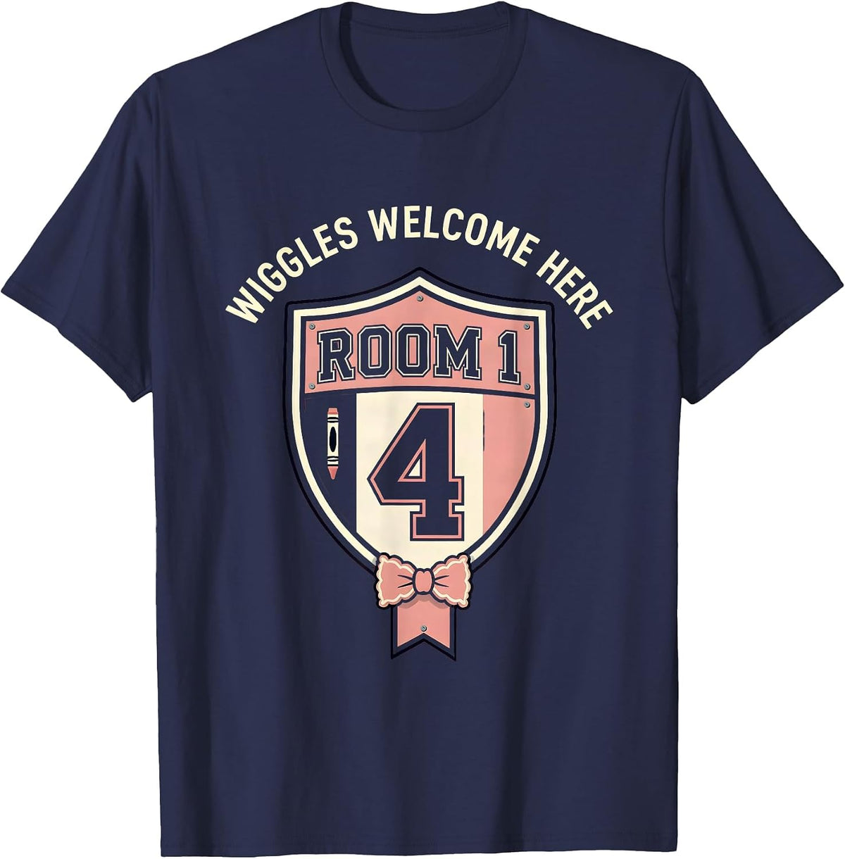 Wiggles Welcome Here Preschool Teacher Design T-Shirt - Navy Blue