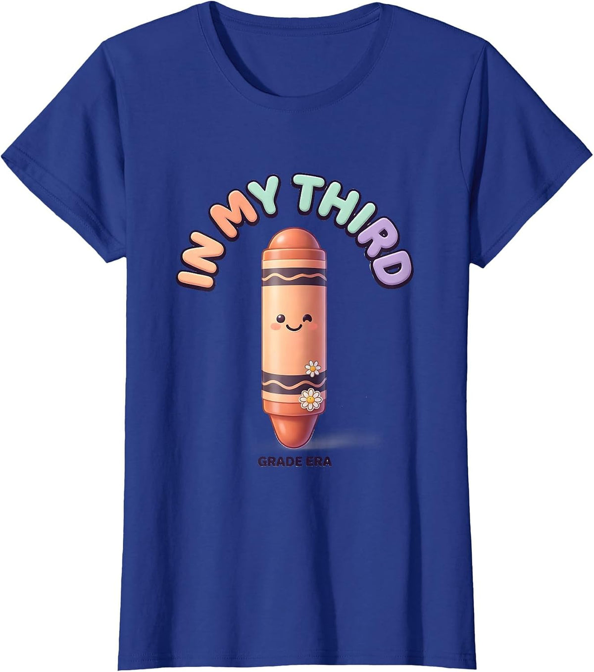 Women's In My Third Grade Era Cute Kawaii Back To School Groovy T-Shirt - Royal Blue