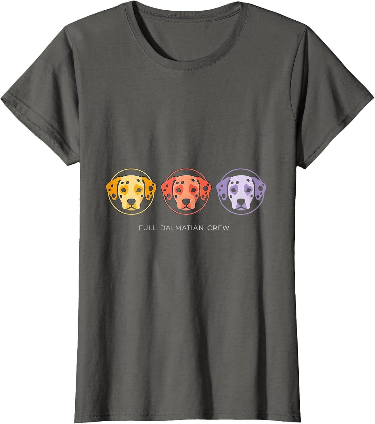 Women's Full Dalmatian Crew Funny Dalmatian Dog Halloween Costume T-Shirt - Asphalt Grey