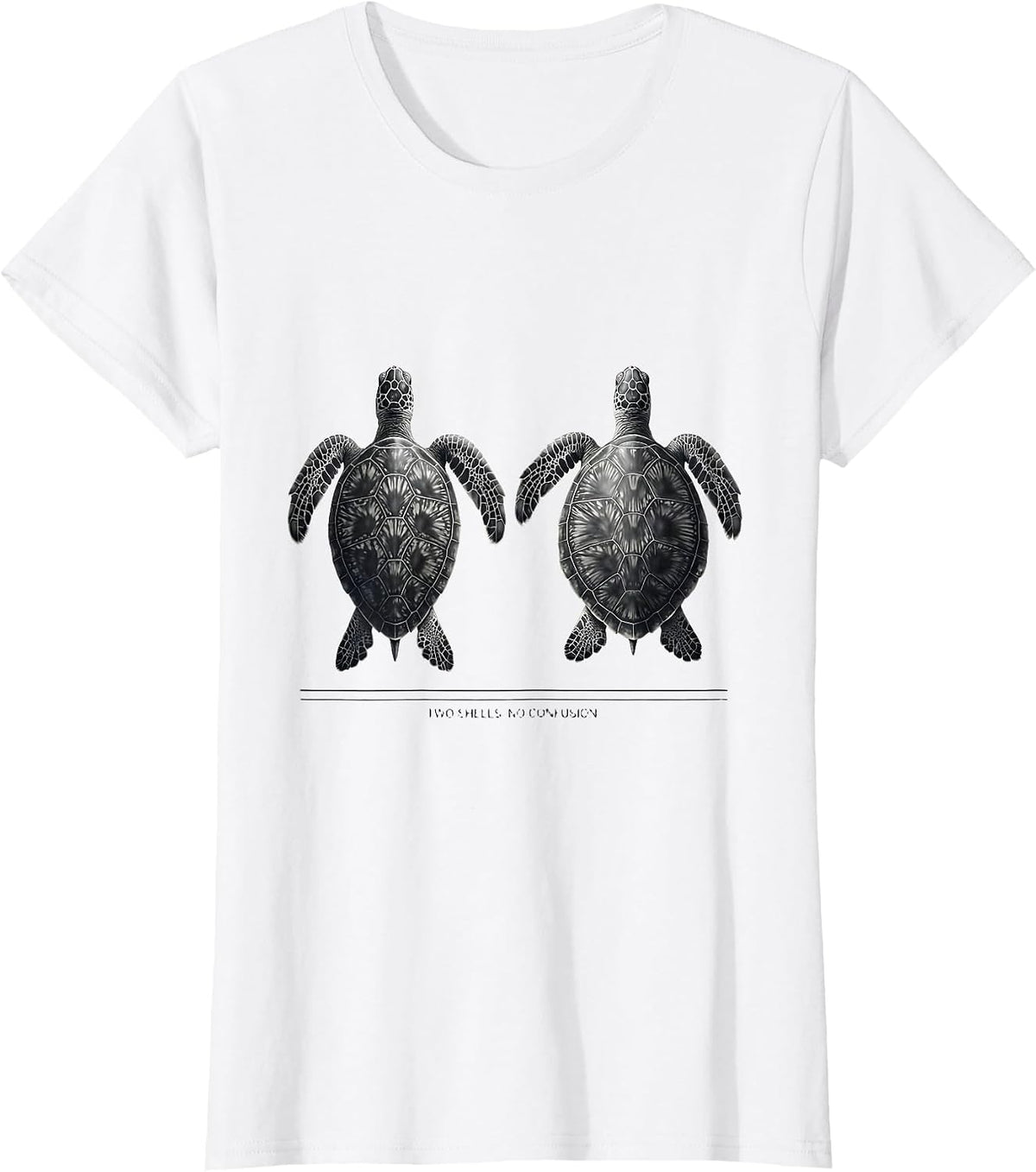 Two Shells No Confusion Funny Sea Turtle Lover Souvenir T-Shirt - White
