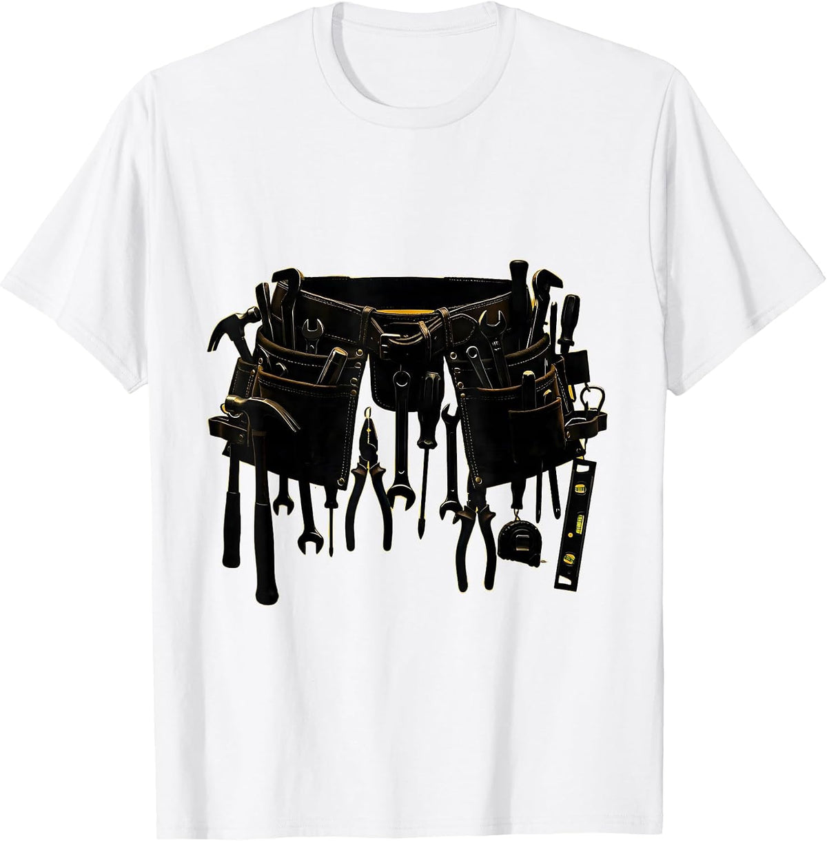 Men's Toolbelt Loaded With Hand Tools Illustration T-Shirt - White