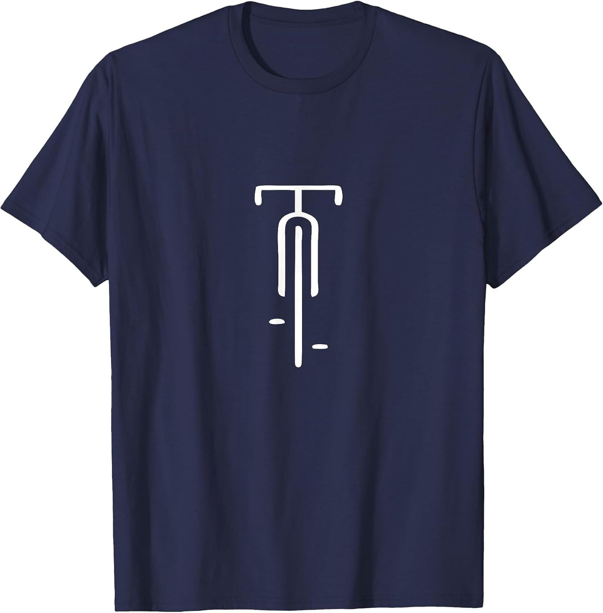Minimalist Bike Logo for Cycling Lovers T-Shirt - Navy Blue