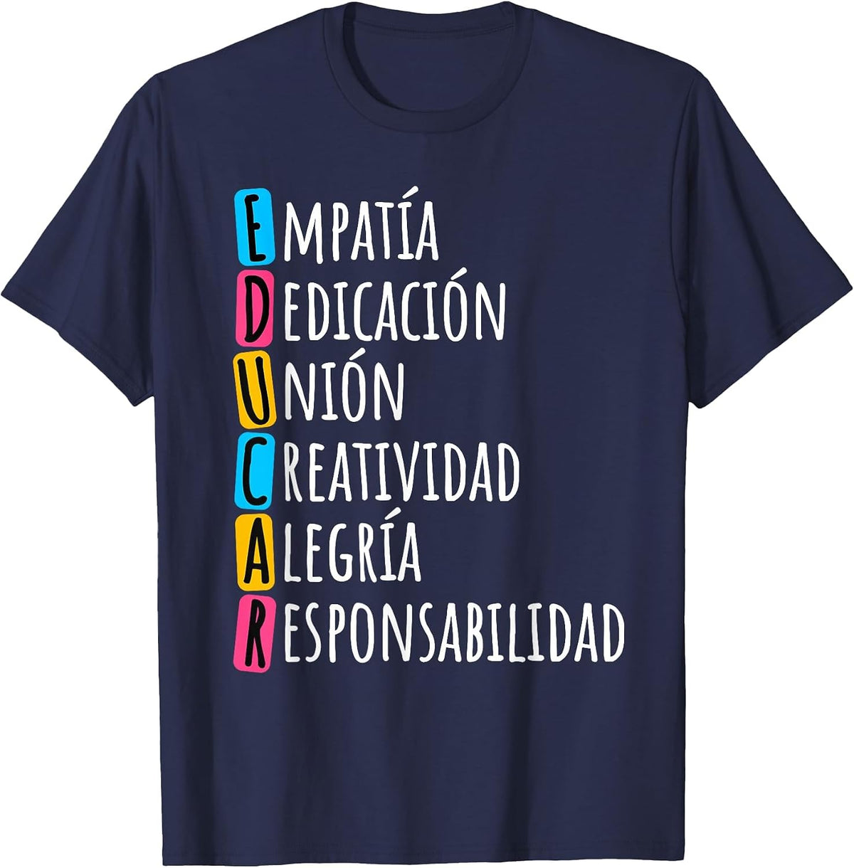 Educar - Bilingual Spanish Teacher T-Shirt - Navy Blue