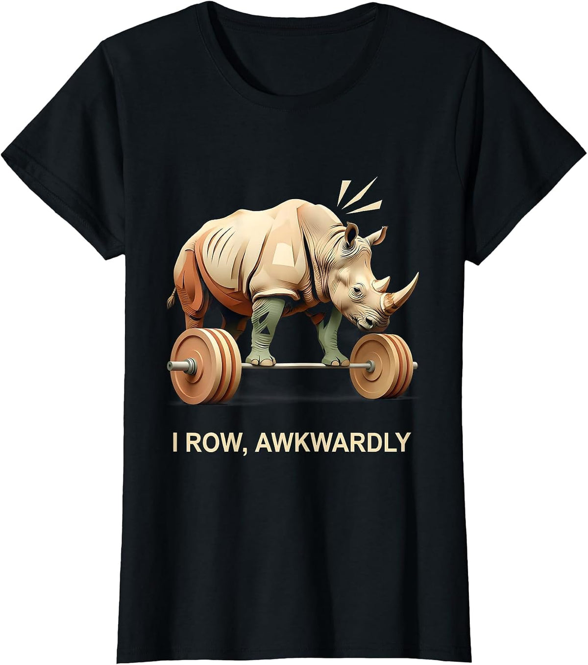 I Row, Awkwardly Funny Gym Workout Weightlifting Humor T-Shirt - Black