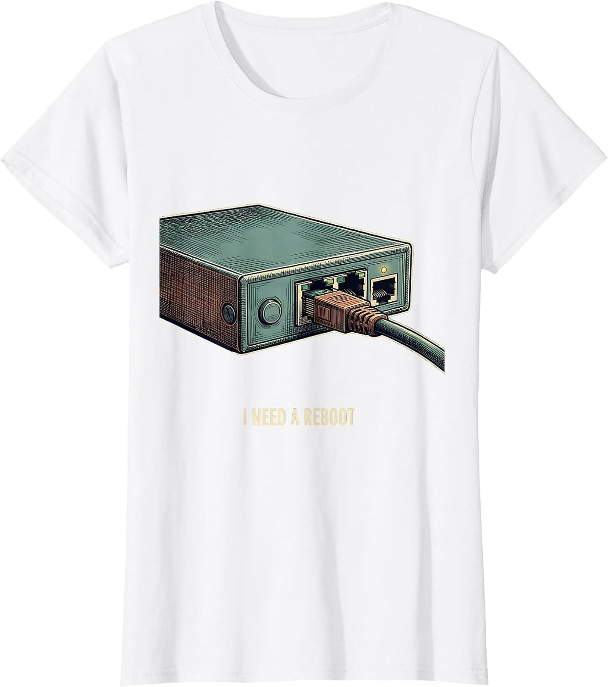 Women's I NEED A REBOOT Vintage Sarcastic Skilled Trades Tech Worker T-Shirt - White