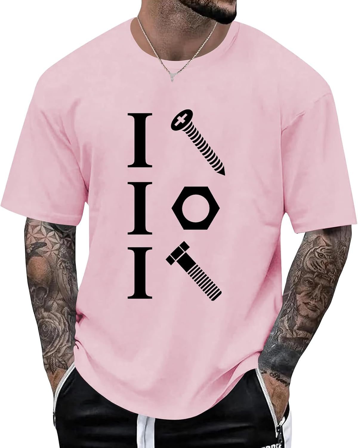 I Screw I Nut I Bolt Tshirt Funny Mechanic Joke Shirt - Crewneck 2-pink