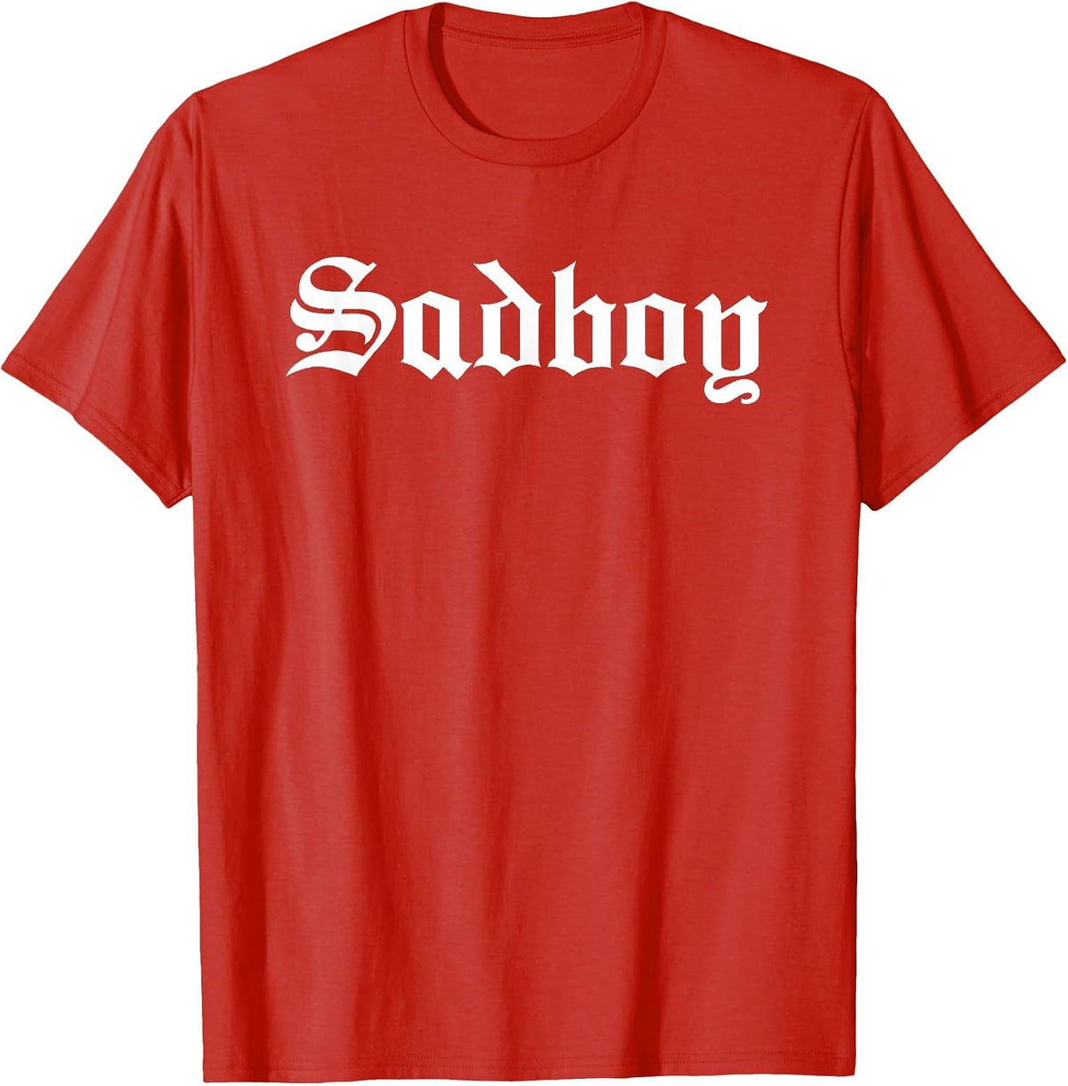 Sad Boy Sadboy Old English Typography T-Shirt - Red