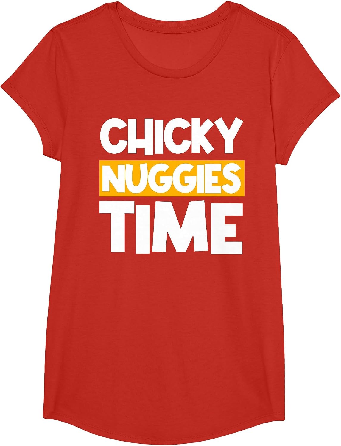 Chicky Nuggies Chicken Nuggets Lover Baked Fried Breaded T-Shirt - Girls Red