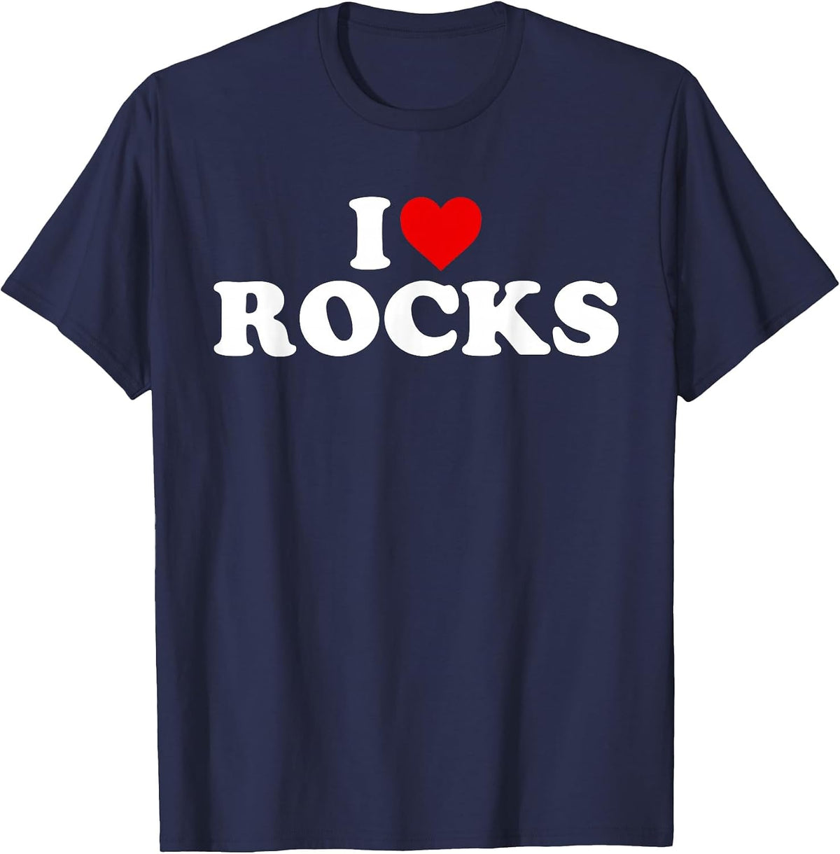 I Love Rocks - Heart T-Shirt - Navy Blue