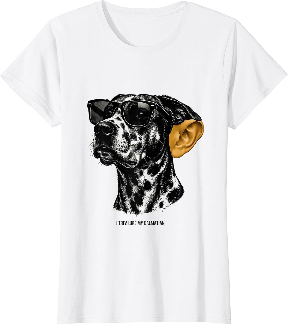 Women's I Treasure My Dalmatian Funny Dalmatian Dog Breed Portrait T-Shirt - White