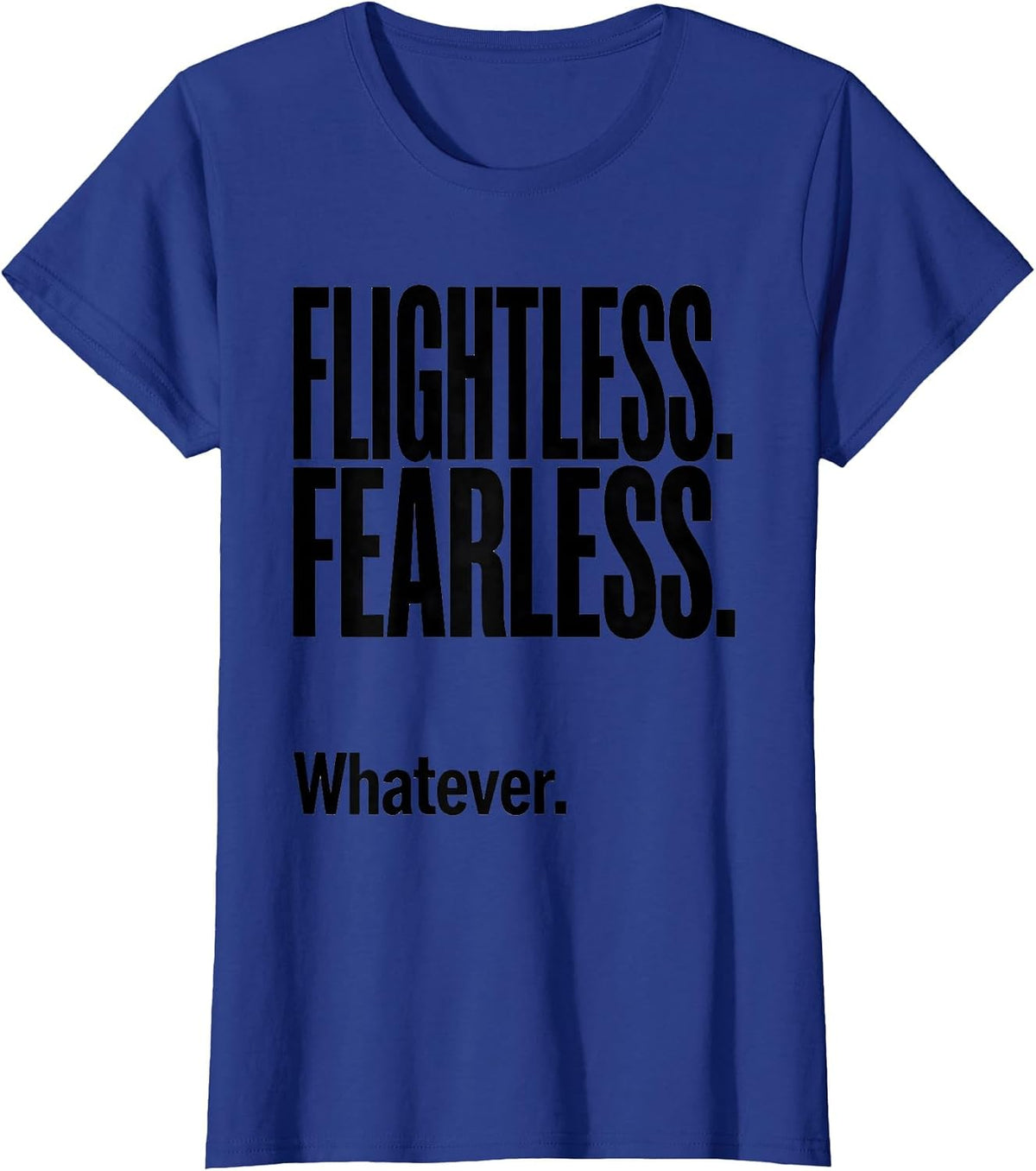 Women's Flightless Fearless Whatever Kiwi Map Rugby Haka Pride T-Shirt - Royal Blue