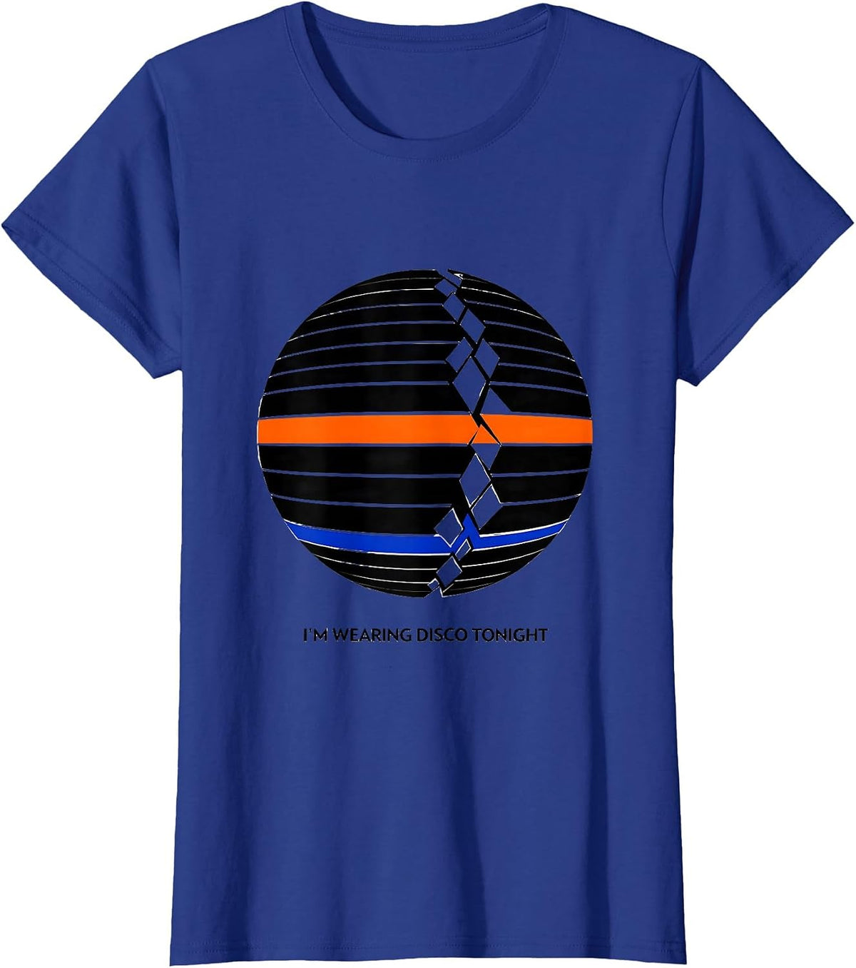 Women's I'm Wearing Disco Tonight Vintage Retro 70s Disco Party T-Shirt - Royal Blue