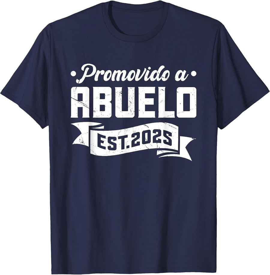 Promovido a Abuela 2025, Spanish Grandma Promoted to Abuela T-Shirt - Navy Blue