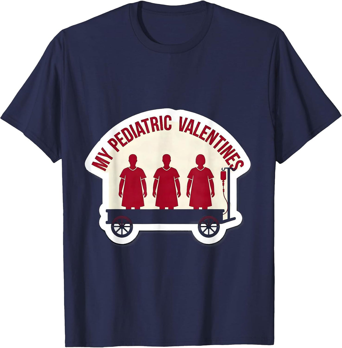 Men's My Pediatric Valentines Funny Nurse Valentine Humor T-Shirt - Navy Blue