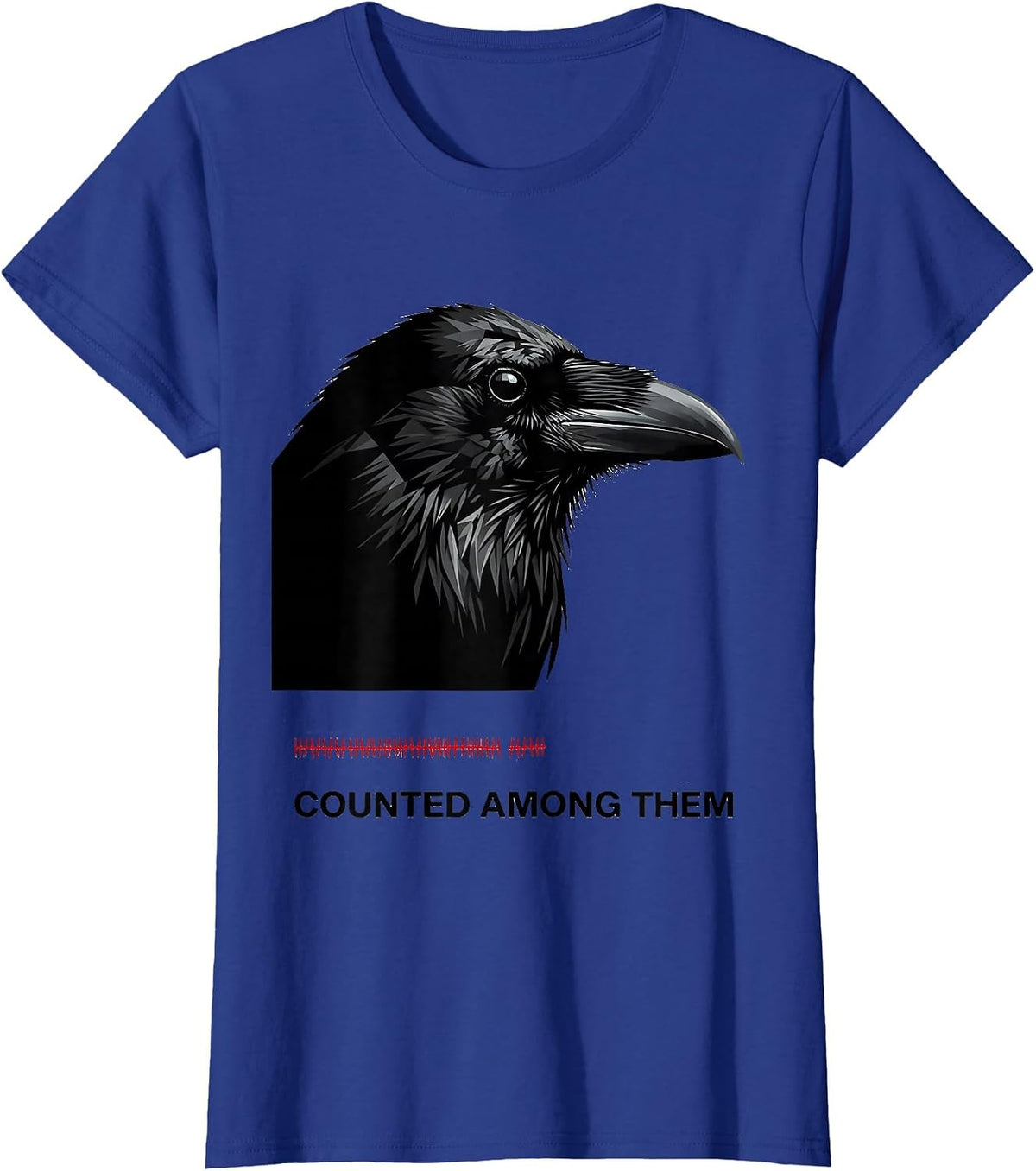 Women's Counted Among Them Crow Silhouette Bird Lover Humor T-Shirt - Royal Blue