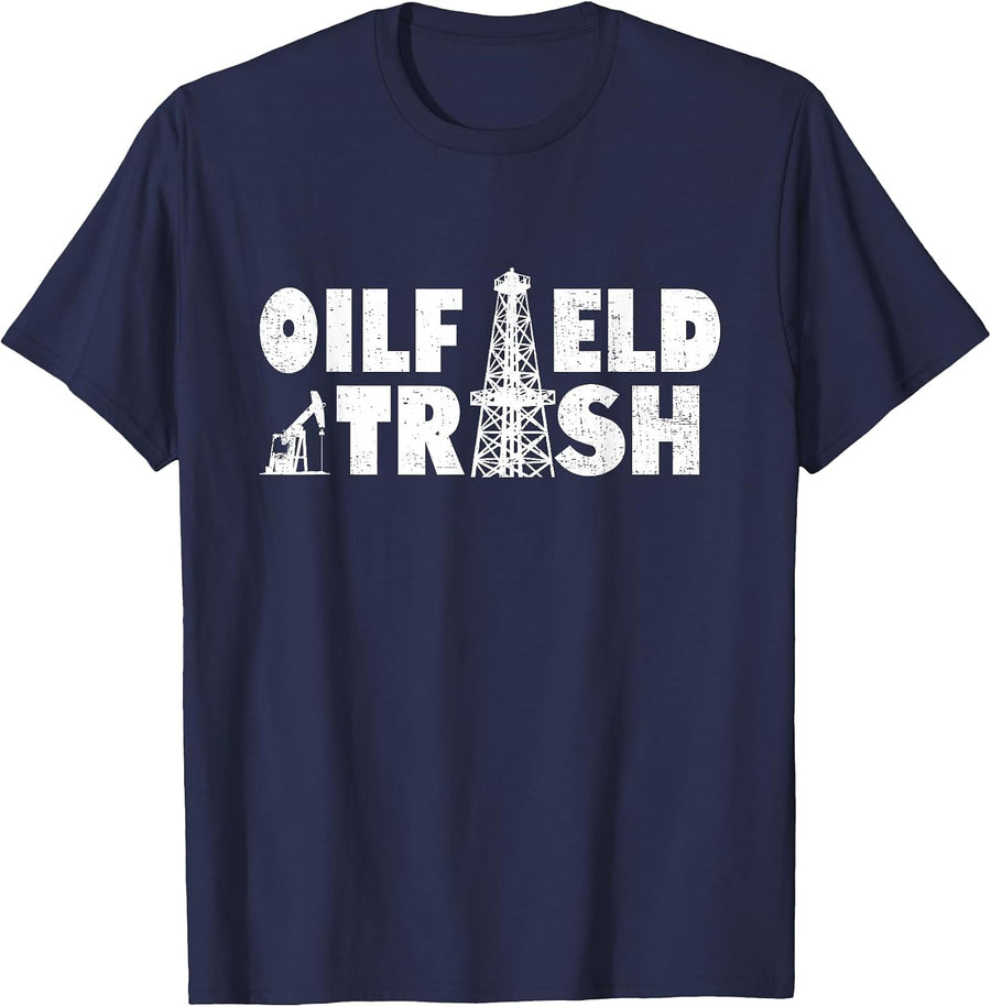 Oil Rig Oil Field Waste Oramillingmann Oil Field Worker T-Shirt - Navy Blue