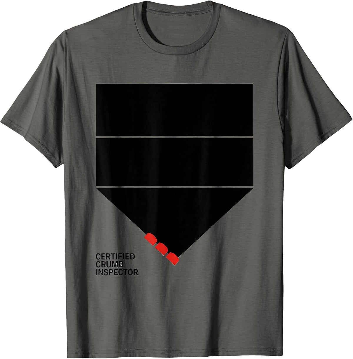 Certified Crumb Inspector Funny Miniature Schnauzer Lover T-Shirt - Asphalt Grey