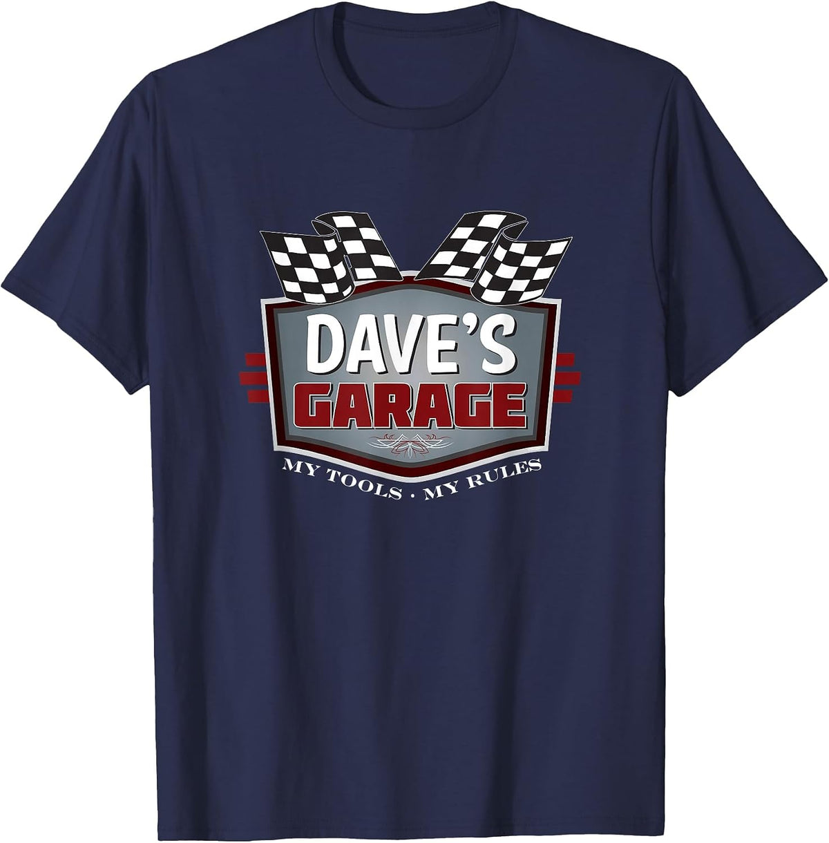 Dave's Garage T-Shirt Funny Car Guy -My Tools My Rules T-Shirt - Navy Blue