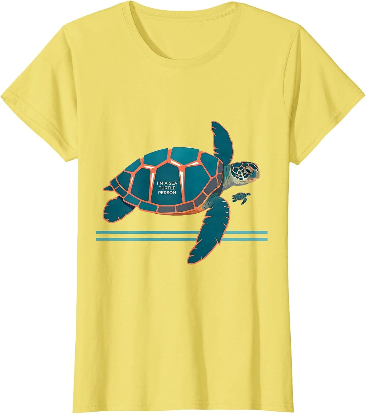 Women's I'm A Sea Turtle Person Funny Sea Turtle Lover Ocean Animal T-Shirt - Lemon Yellow