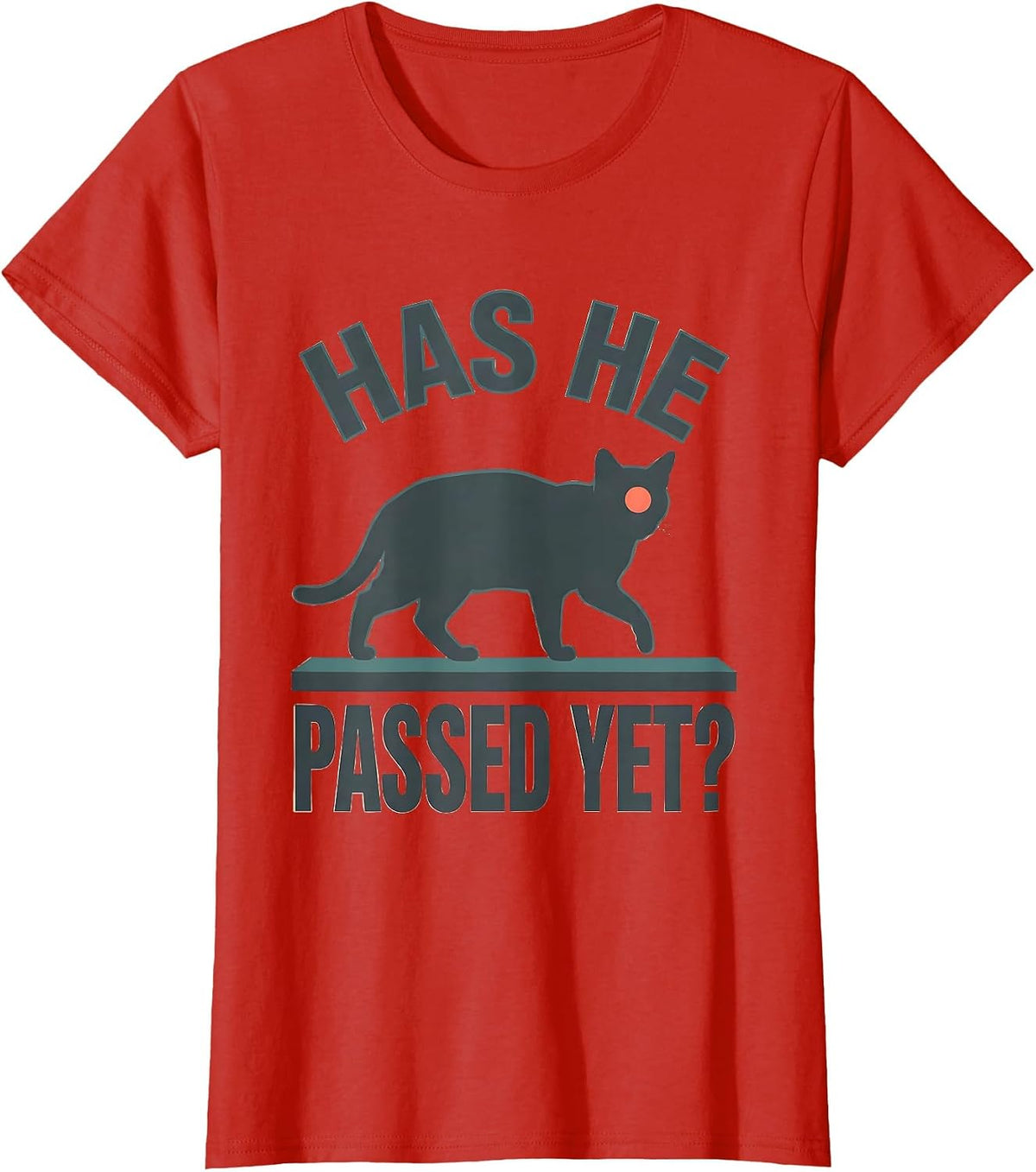 Women's Has He Passed Yet Dark Humor Gothic Cat Raven Gift T-Shirt - Red