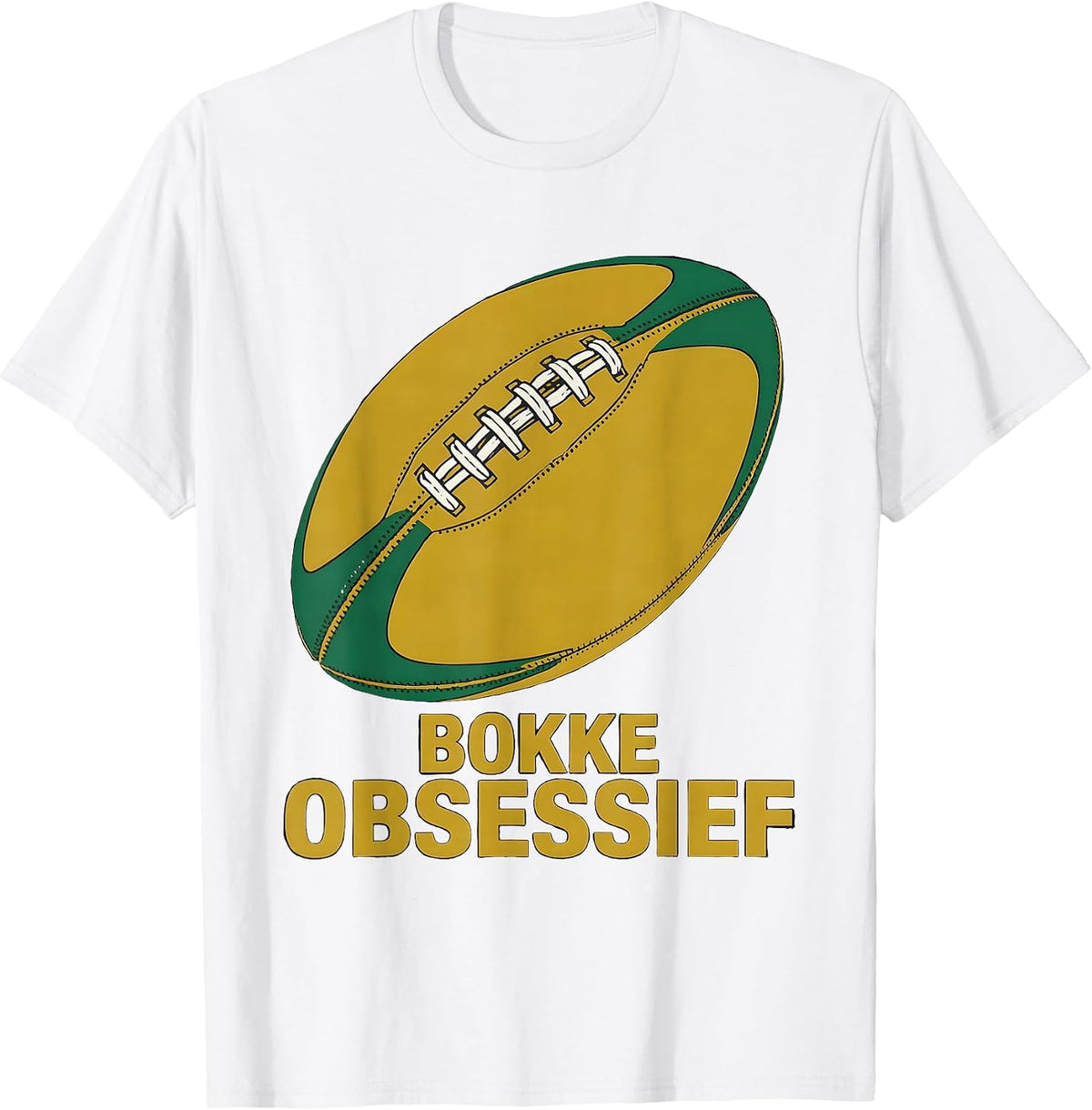 Men's Bokke Obsessief Rugby Fan South African Bokke Pride T-Shirt - White