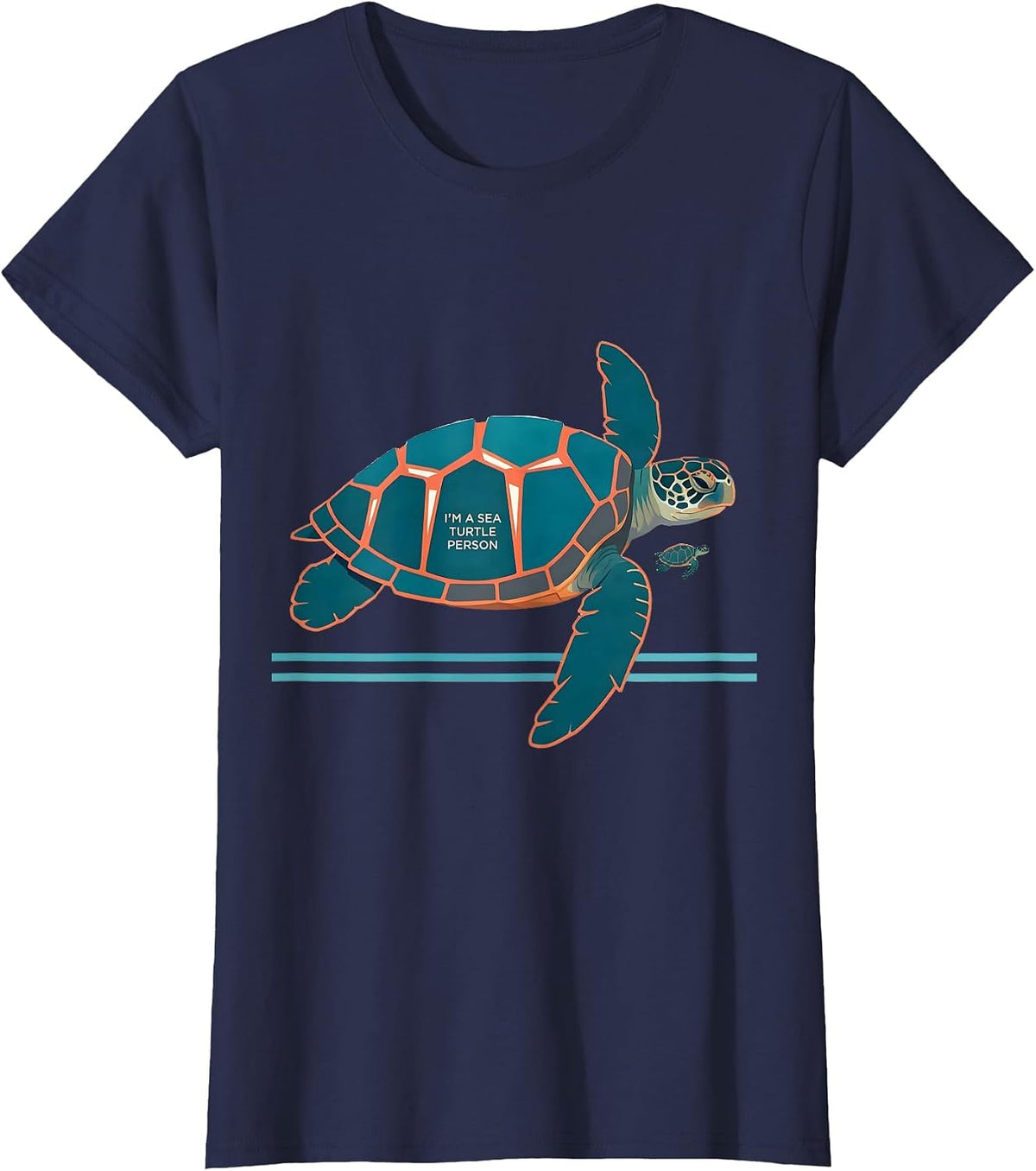 Women's I'm A Sea Turtle Person Funny Sea Turtle Lover Ocean Animal T-Shirt - Navy Blue