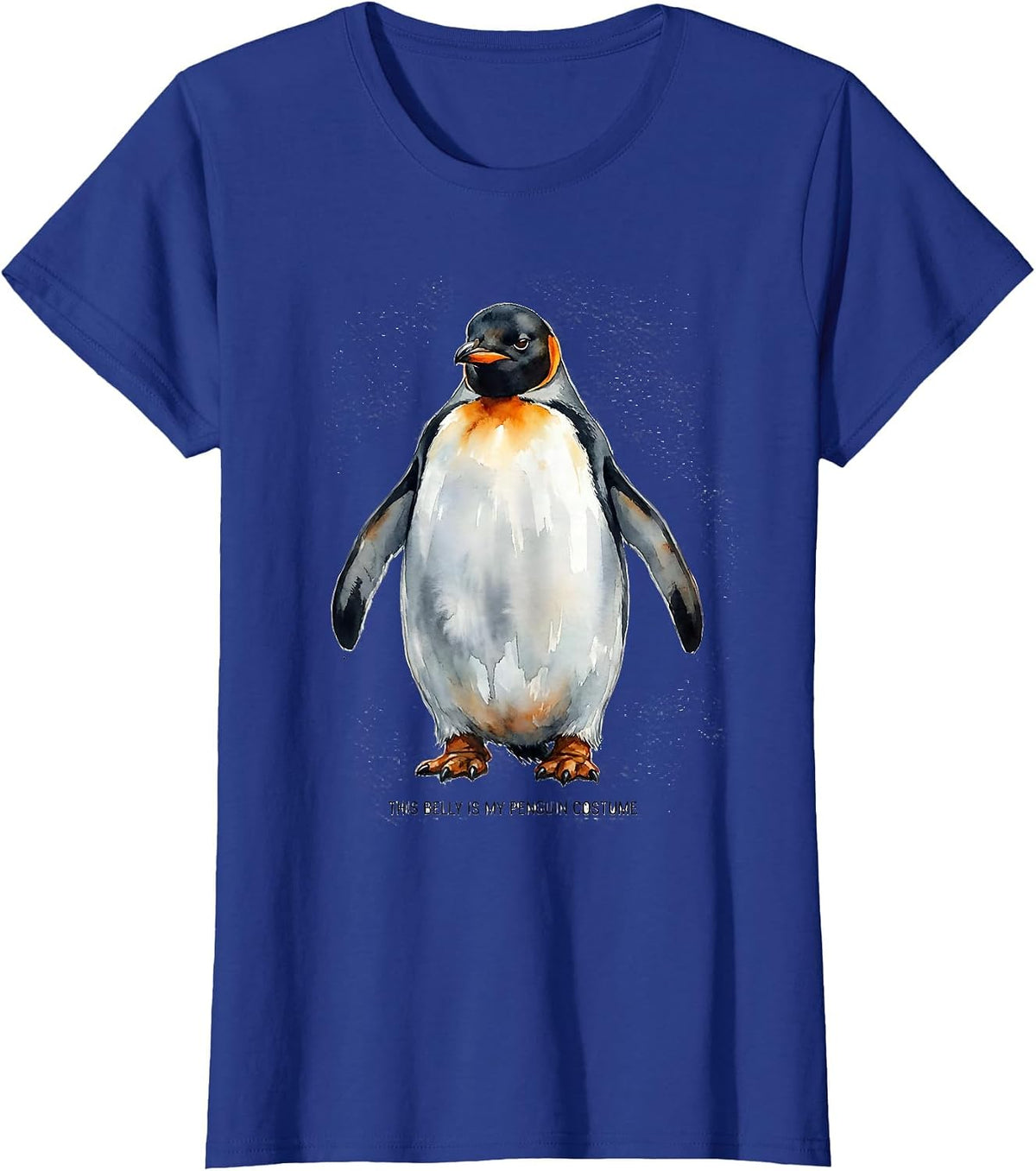Women's This Belly Is My Penguin Costume Funny Penguin Lover Novelty T-Shirt - Royal Blue