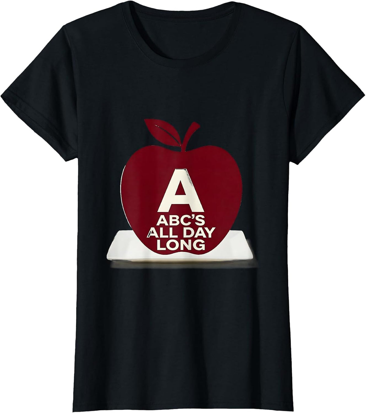 ABCs All Day Long Elementary Teacher Design T-Shirt - Black